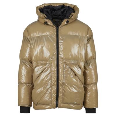 Winterjacke DEF "DEF Herren DEF Shiny Pufferjacket", Herren, Gr. L, beige, 100% Polyester, unifarben, normal, ohne Ausschnitt, Jacken Winterjacke