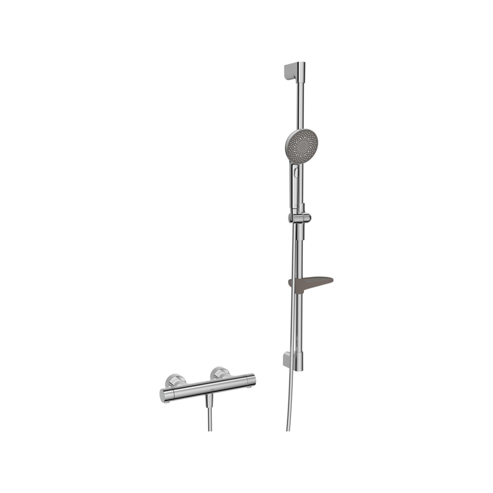 Hansa Duschsystem HANSAPRISMA m Thermostat, Wandmontage, 970mm, chrom (48130431)