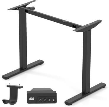 Costway Electric Standing Desk Frame Height Adjustable Computer Desk Base with LED Display-Black