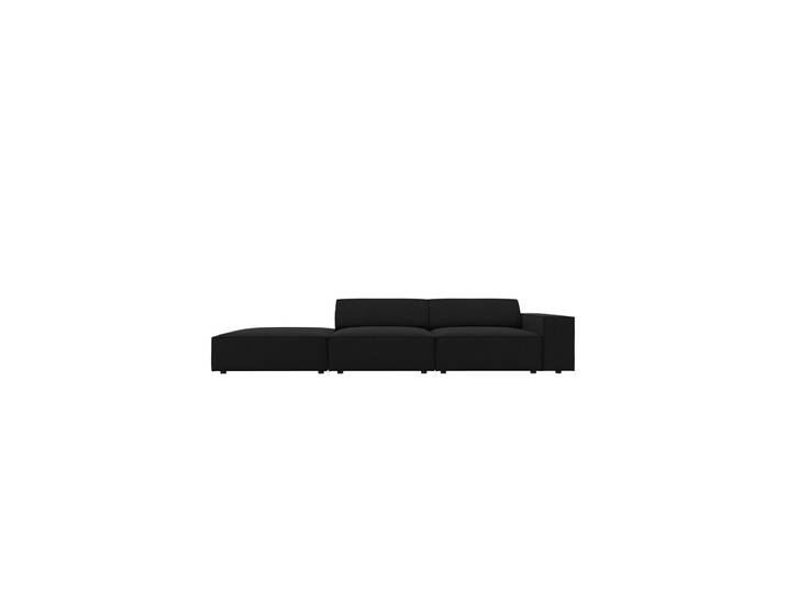 3-Sitzer Designsofa „Jodie“ mit abgerundetem Ottomane Strukturstoff Schwarz Chosen by Bloomingloft