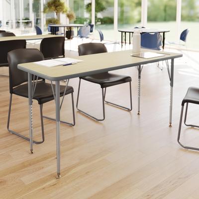 Lancaster Home Commercial Adjustable Height Rectangular Activity Table-Standard Legs