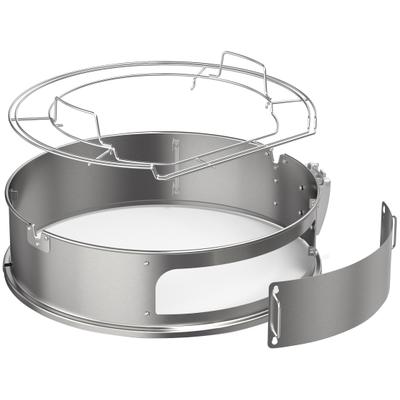 Grillerweiterung RÖSLE "Gourmetring, für Kugelgrills Ø: 60 cm, 25047", silber (silberfarben), B:62cm H:22,5cm L:64cm, Edelstahl, Grillroste, Edelstahlring für Drehspieß und Zubereitung von Pizzas