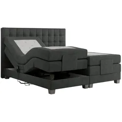 BOXSPRINGBETT ELEKTRO 180/200 Dunkelgrau Struktur - H4