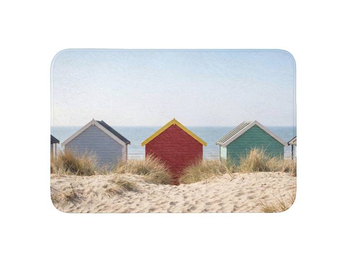 OnlyWow Badematte Strand - Ferienhäuser - Farbenfroh - Dünen Badvorleger 90x60 cm, Mehrfarbig, Füllung: Polyurethan (Pur), Rechteckig, 90x60 cm, Heimtextilien, Badtextilien, Badematten