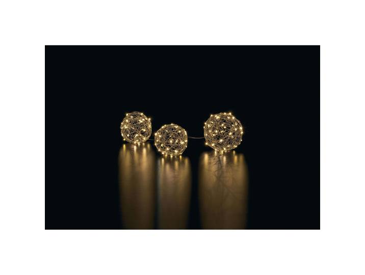 Weihnachtsbeleuchtung Cursa Ball 100LED Set3 silber - Material: Metall - LED - Lichtfarbe: Warmweiss