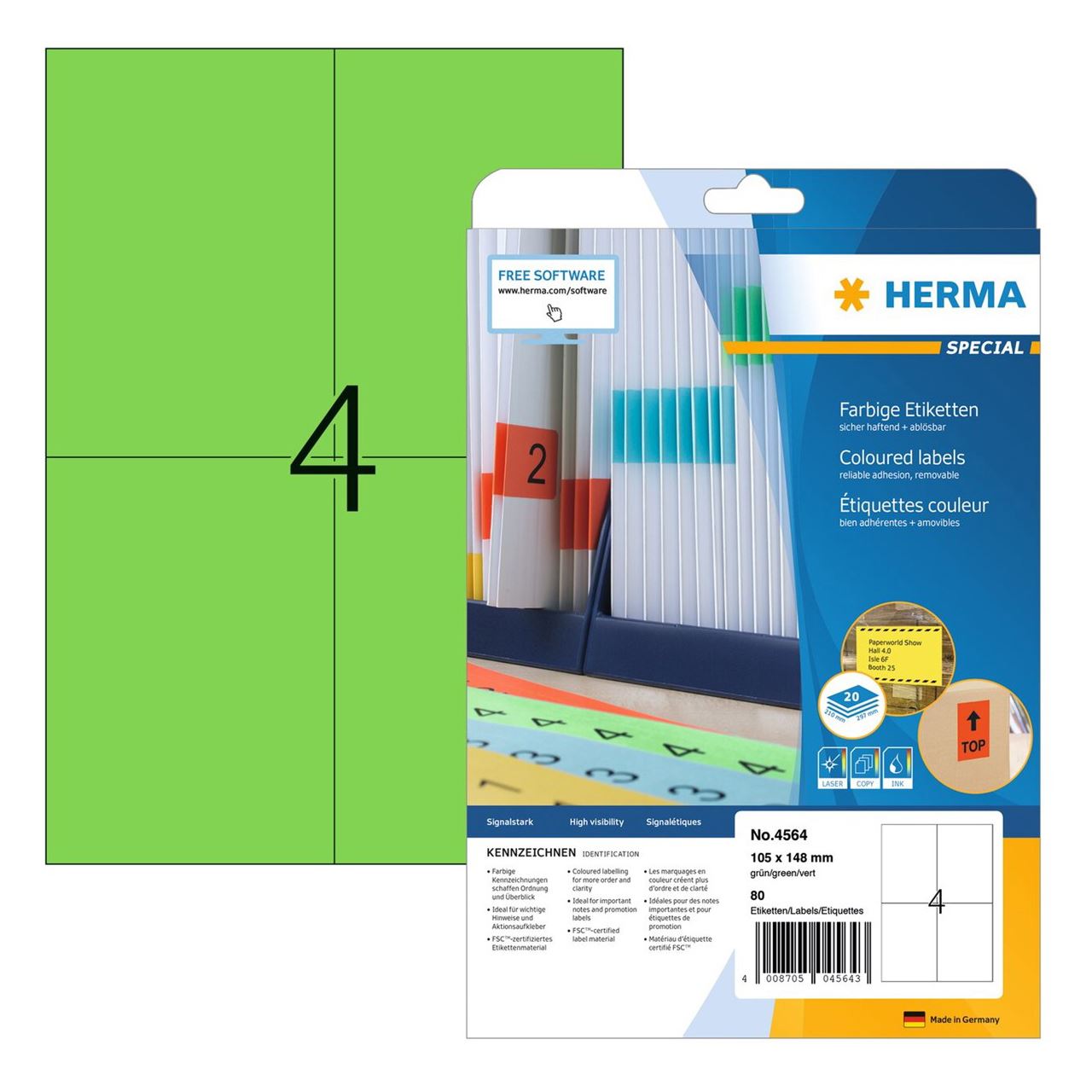 HERMA Universal-Etiketten SPECIAL, 105 x 148 mm, grün