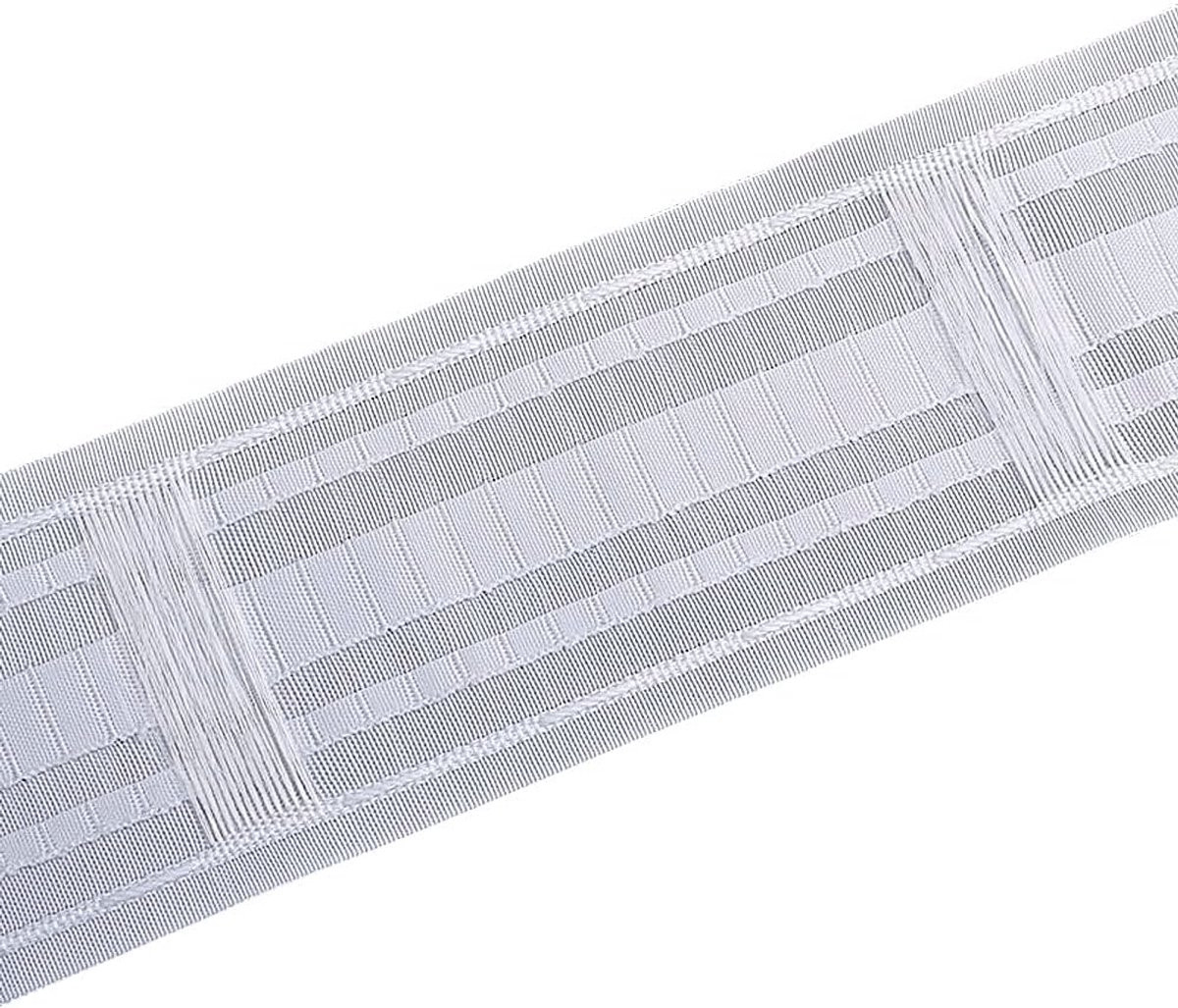 Wit Gordijnband met lussen - Plooiband rijband van sterk polypropyleen - Breedte: 8,5 cm