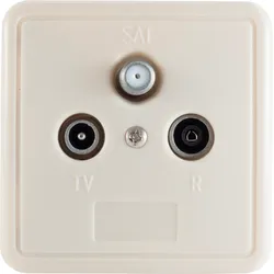 SHVP BS15-93011 - 3-Loch SAT+BK-Antennen-Stichdose, Rahmen+Deckel, 1 dB