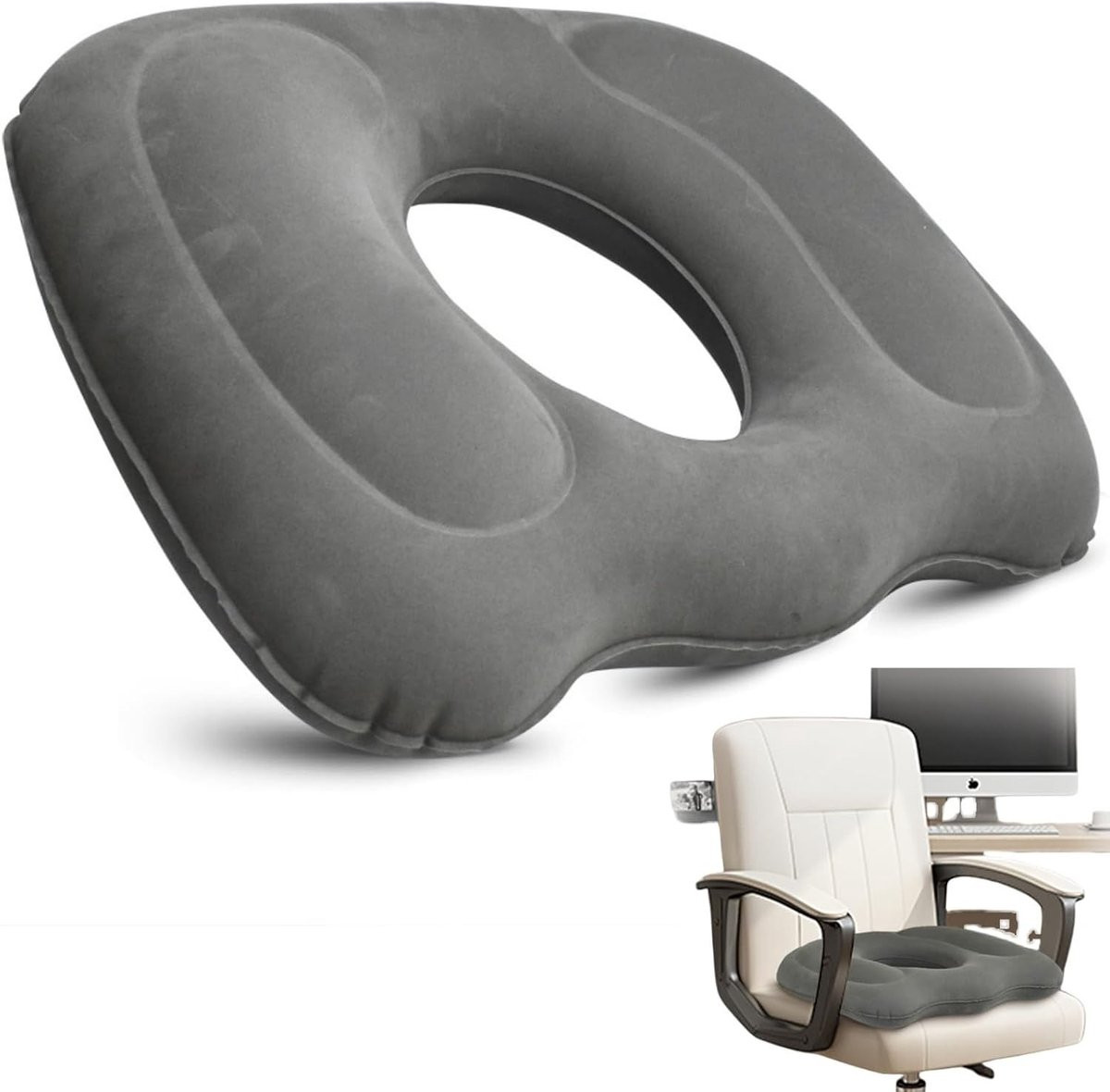 Opblaasbaar Orthopedisch Donutkussen voor Drukverlichting en Zitcomfort met Pomp