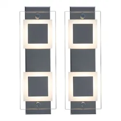 Wandleuchte Badezimmer Badezimmerlampe Wand Wandlampe Glas Chrom, IP44, 2x LED 4,5W 400Lm warmweiß, LxBxH 30x10x5 cm, 2er Set