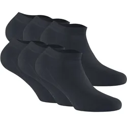 Rohner Basic Unisex Sneaker Socken, 6er Pack - Bambus Schwarz / 43-46