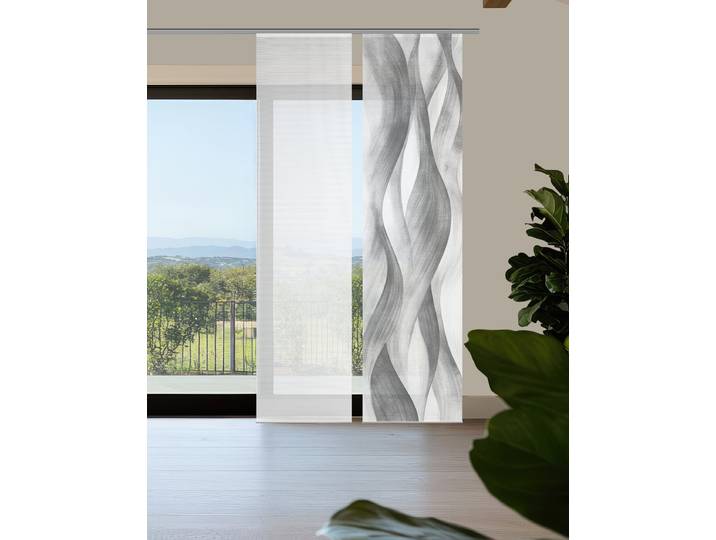 Rideau à panneaux Avery 60 x 260 x 1cm Gris/Gris Lot de