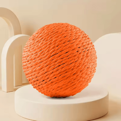 Inspire Picks SisalSound Interactive Cat Scratching Ball Toy For Teething & Play orange