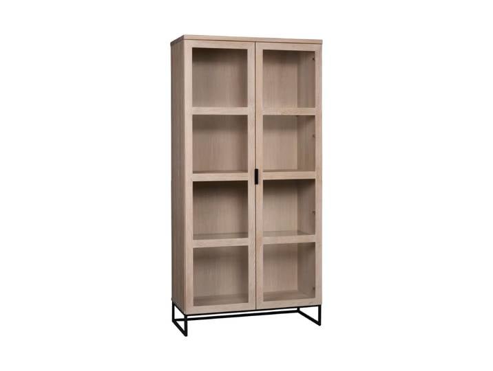 Hochwertiger Vitrinenschrank „Everett“ aus massiver Eiche Eiche hell Rowico
