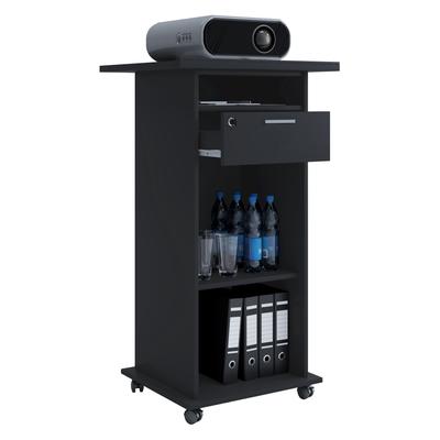 Wohnzimmertisch VCM "Tisch Möbel Wagen Beamer Projektor Rollen Neta", schwarz, B:60cm T:50cm, Rollwagen, TVRack