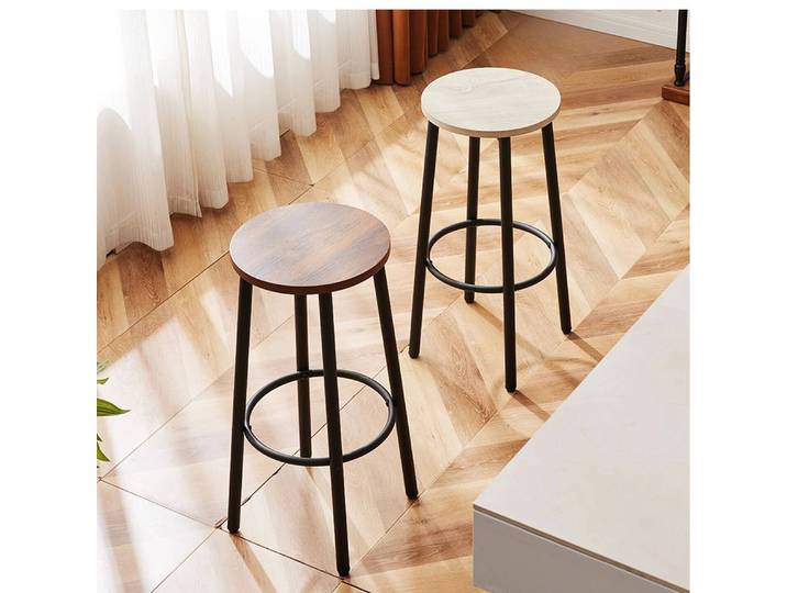 Tabourets de bar en bois massif de qualité supérieure, avec barre métallique, pour caisse commerciale, chaise de café, tabouret pour îlot de cuisine domestique