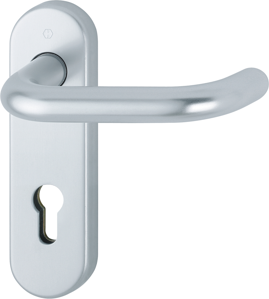 HOPPE FH-Drückergarnitur mit Kurzschild Paris FS-138/353KH, Aluminium 10725785