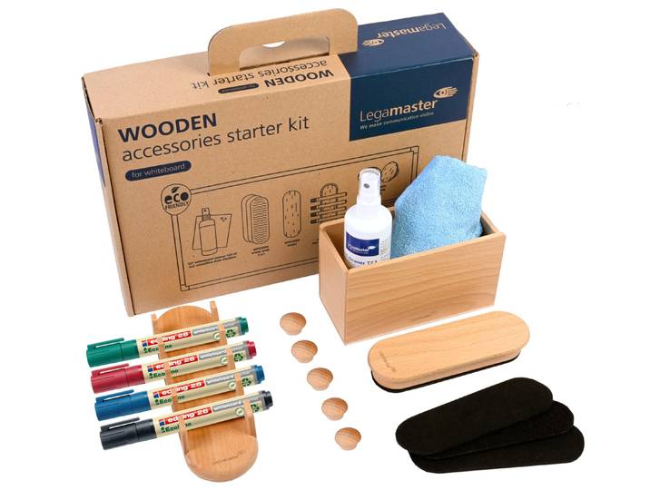 Legamaster Kit d'accessoires Wooden pour tableaux blancs - Bois FSC - 17 pièces