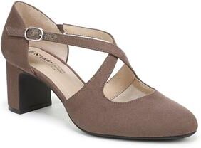 Women's Tracy Strappy Pump by LifeStride in Mocha Microfiber (Size 6 M)