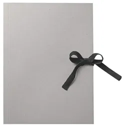 folia Zeichenmappe A4 mit Verschlussband grau, 21.5x31.5 cm