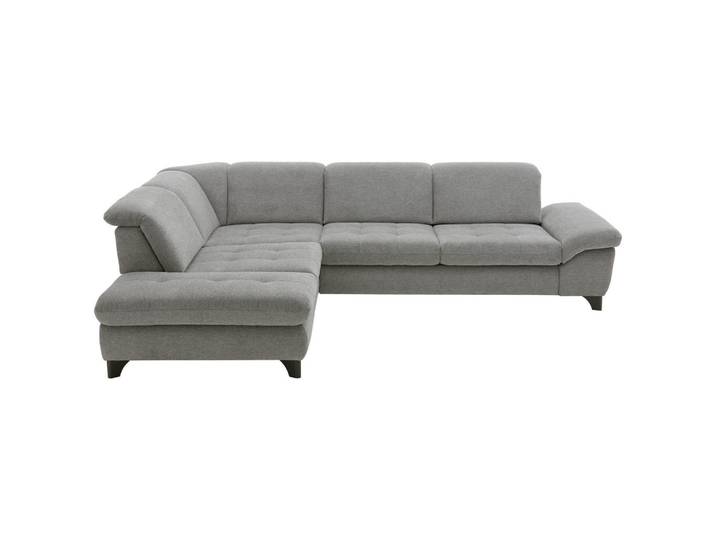 Beldomo Style Ecksofa, Grau, Metall, 5-Sitzer, Ottomane links, L-Form, 319x260 cm, seitenverkehrt erhältlich, Bettfunktion Hocker Rücken echt, Wohnzimmer, Sofas & Couches, Wohnlandschaften, Ecksofas