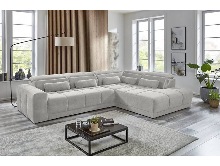 Iwaniccy Polstergarnitur inkl. aller Funktionen, in silbergrau - 323x76x231 (BxHxT)