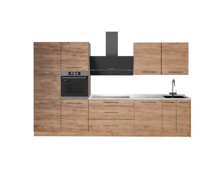 Cuisine Fame-Line 340cm PT Marbre Chêne de force doré/Chêne de force doré Vicco 64598