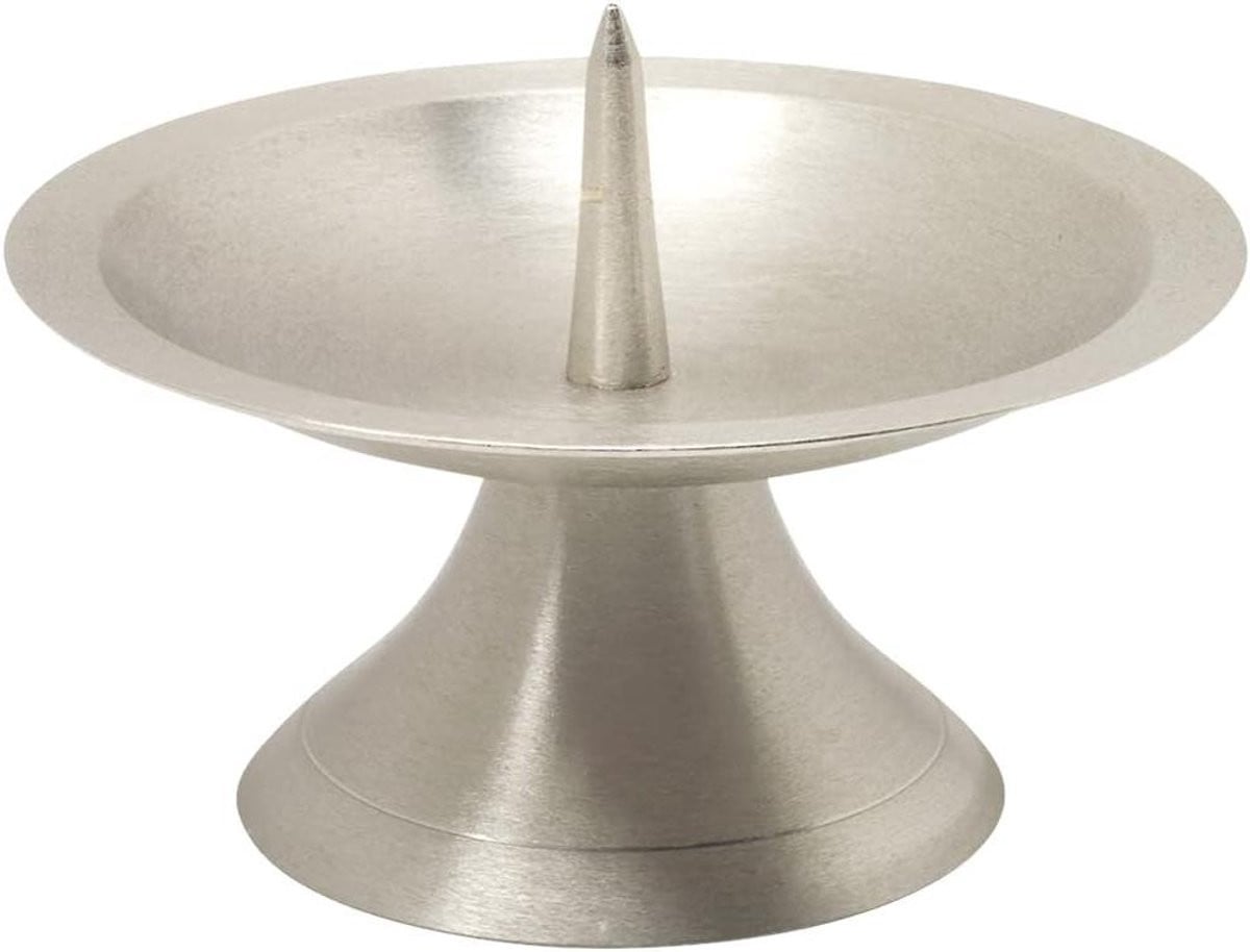 Schijfkandelaar Kaarsplateau Mat Zilver Ø 11cm
