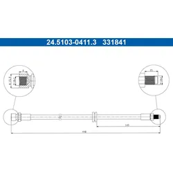 Bremsschlauch ATE 24.5103-0411.3 für Porsche 924