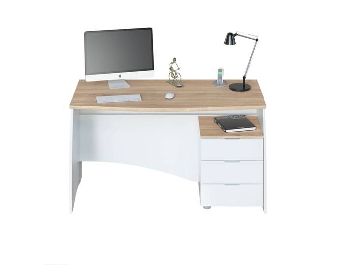 Bureau INK Blanc et imitation chêne