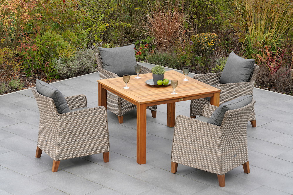 MERXXHANDELS Avellino Set 5tlg 4 Sessel Tisch 110 11 cm Kissen 16946481