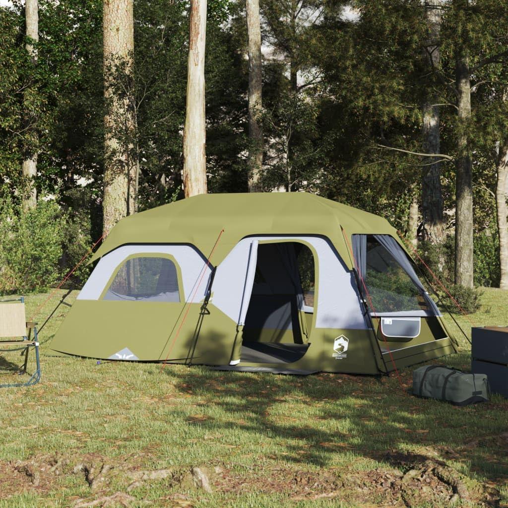 Grünes Campingzelt für 9 Personen, 441x288x217 cm