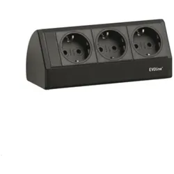 Evoline, Steckdosenleiste, Dock small 3-fach Steckdose ohne Zwinge, schwarz