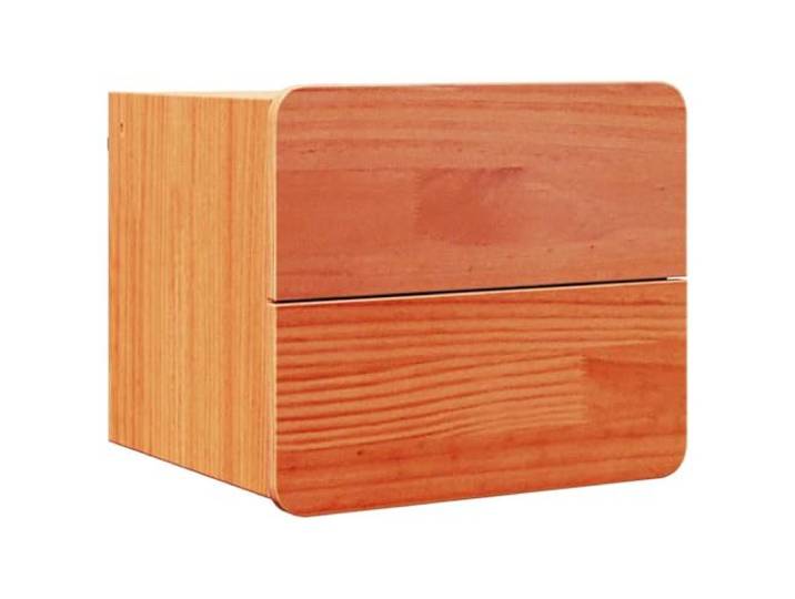 Coespram Wandnachttisch Schwebend Kiefer Massivholz 39x34x33cm Braun Zwei geräumige Schubfächer bieten saubere Ordnung im Schlafzimmer und schaffen freie Bodenfläche durch Wandbefestigung.