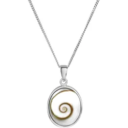 Zeeme Pearls Halskette Silber 925 rhodiniert mit weißer Muschel 45cm lang