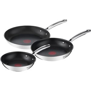 Tefal Pfanne Duetto+ G732S3, Ø 20 / 24 / 28cm, induktionsgeeignet, antihaftbeschichtet Edelstahl Set 3-teilig