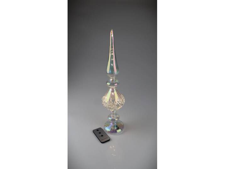 LED Dekoobjekt AM DESIGN Glas-Zapfen irisierend, 20 Lichter , transparent (irisierend), H:49cm L:11cm, Leuchten, LED Dekoobjekt, 11x49 cm