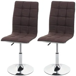 Chefgastro 2er-Set Esszimmerstuhl | HxBxT 103x43x54cm | Sitzhöhe 41cm | Stoff/Textil MVG | Braun | Stuhl Küchenstuhl