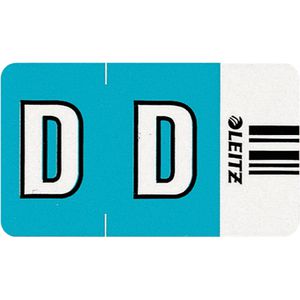 Leitz Buchstabensignale Orgacolor, 6613, Buchstabe D, blau, selbstklebend, mit Strichcode, 250 Stück
