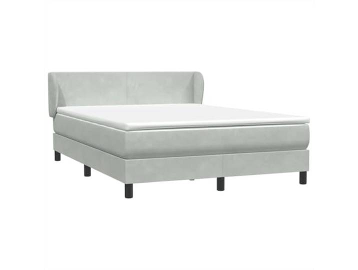 HMDNGOUT Boxspringbett mit Matratze Hellgrau 160x210 cm Samt, Taschenfederkernmatratze mit komfortabler Auflage, höhenverstellbares Kopfteil und Lattenrost für optimale Unterstützung