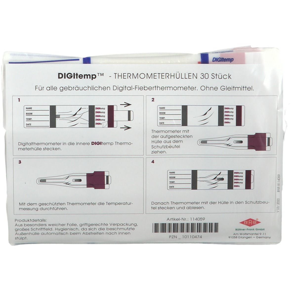 Thermometer Hüllen digital ohne Gleitmittel 30 St Schutzhüllen