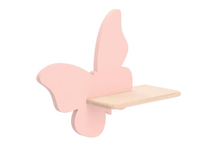 Kinderwandleuchte Butterfly, Pink, Holz, Metall, Eiche, Schmetterling, 12x29.5x40 cm, RoHS, Europäischer Sicherheitsstandard, einfach zu transportieren, Lampen & Leuchten, Innenbeleuchtung, Kinderzimmerlampen, Kinderwandleuchten