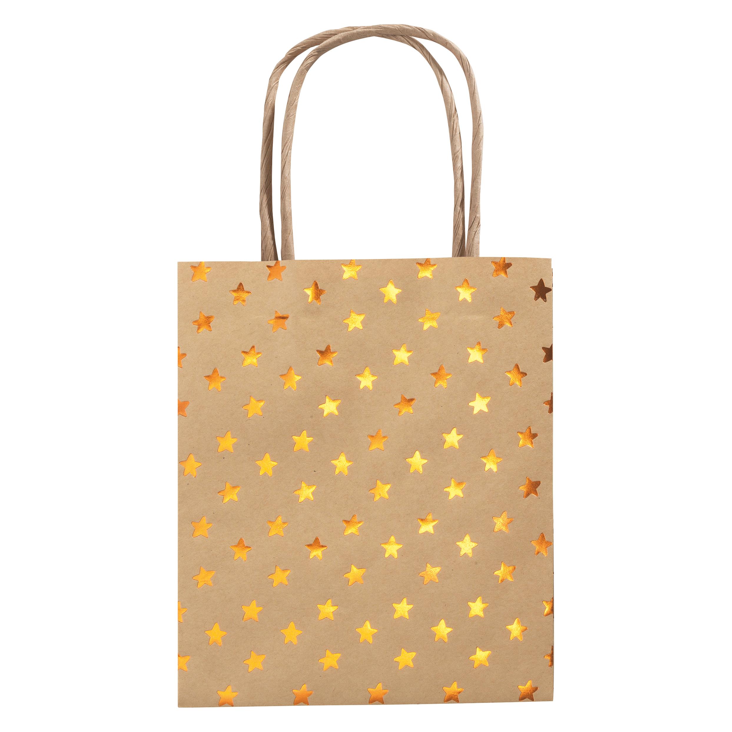 Folia Papiertten "Weihnachten", Kraftpapier, klein (12x) (21223)