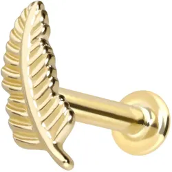 14 Karat Gold Labret mit Innengewinde FEDER