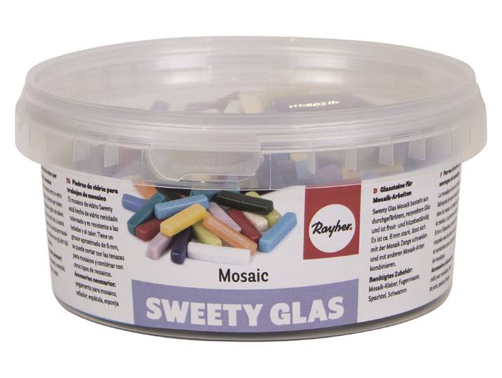 Sweety Glas Mosaik Mix, 5x25x6mm, ca. 295 Stück, Dose 500g