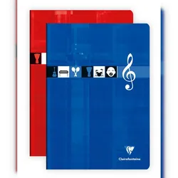 Clairefontaine 10x Noten- und Gesangsheft A4, 48 Blatt 90g, französische Lineatur - Sortiert 3137C
