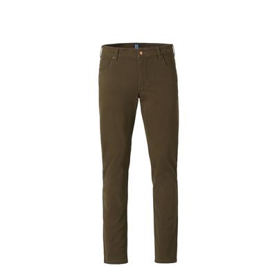 Chinos MEYER "Five-Pocket Chino", Herren, Gr. 33, Länge 32, grün (khaki), 98% Baumwolle, 2% Elasthan, unifarben, slim fit lang, Hosen, M5 Serie Slim, Five Pocket