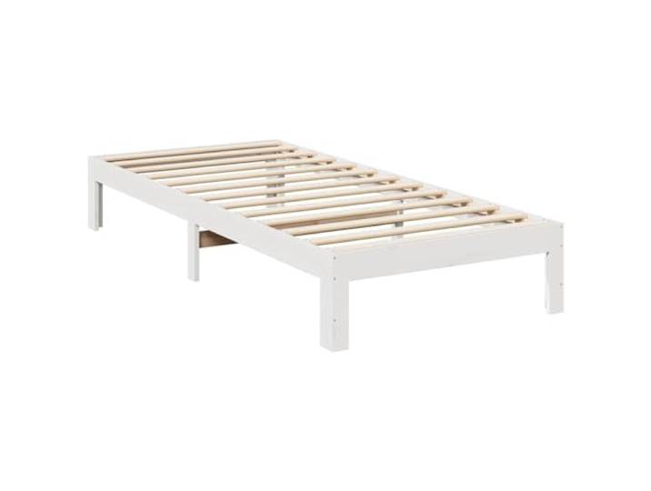 KTHLBRH Bett 90 x 200 cm Weiß Massivholz Kiefer ohne Matratze Lattenrost inklusive, robuste Füße, mehrfach verbindbar, Kapazität 100 kg