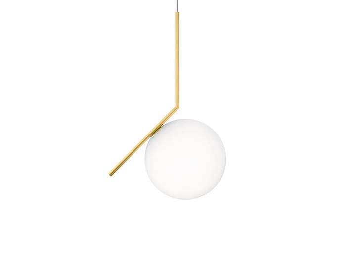 Flos IC lights S2 Pendelleuchte Messing gebürstet-opalglas