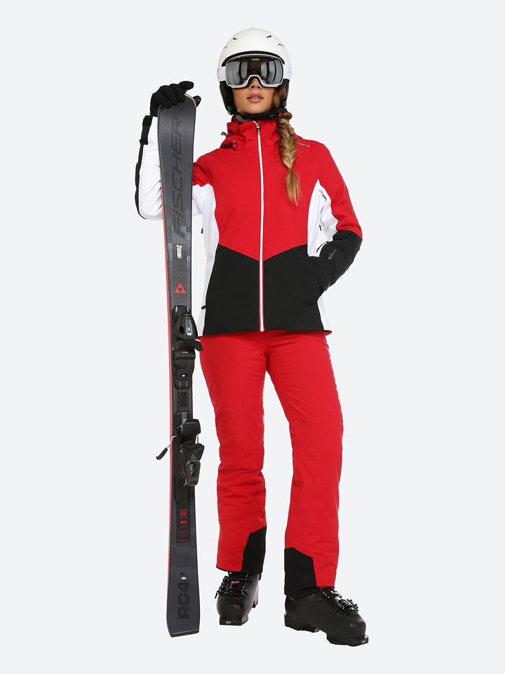 Fischer Ski-/ Snowboardjacke "Stella" in Rot/ Schwarz/ Weiß - XS